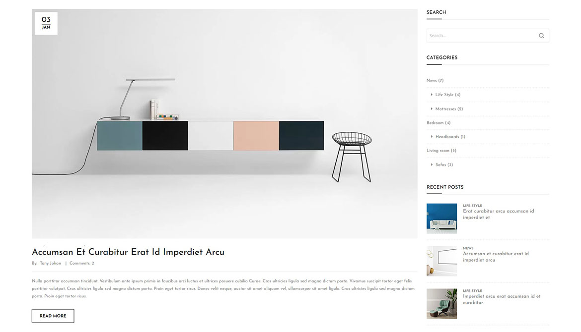 Blog list right sidebar