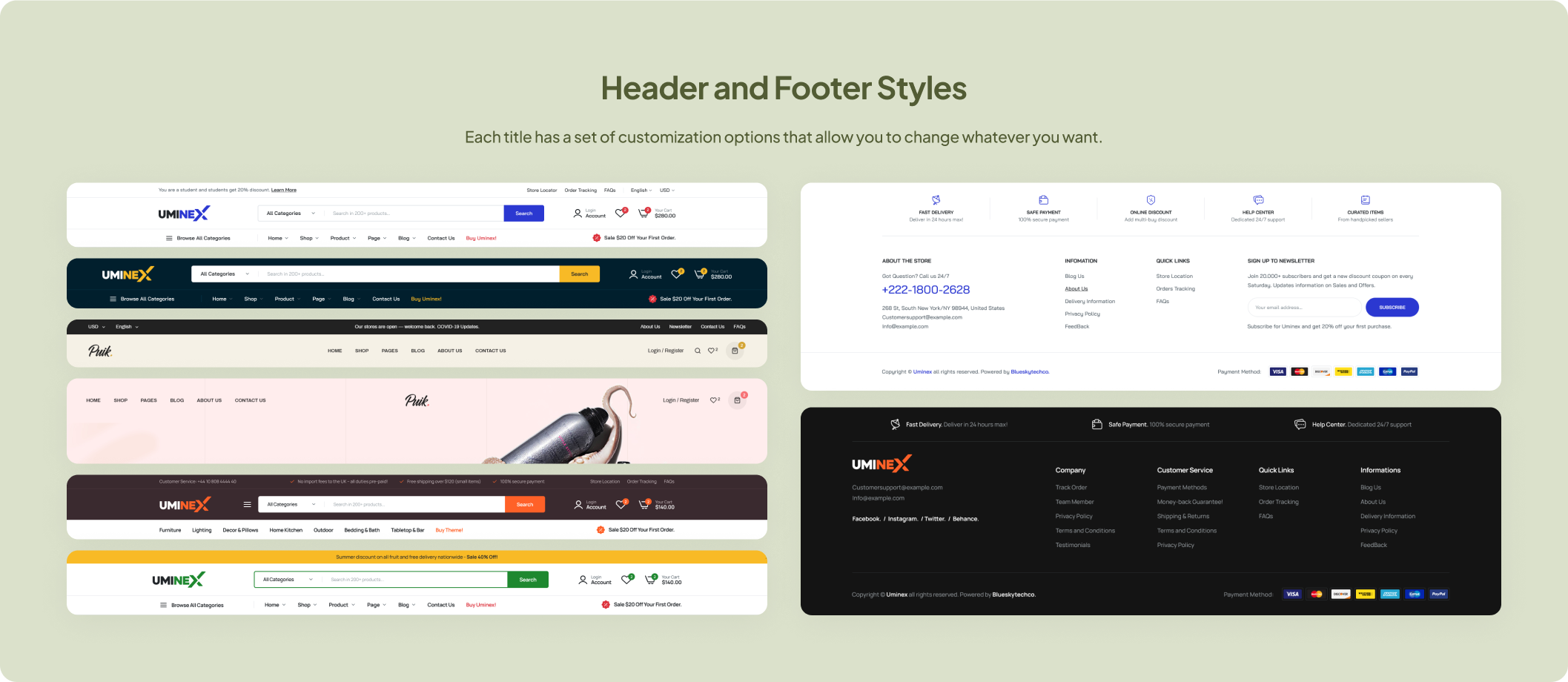 header footer